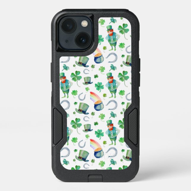 Watercolor St. Patrick's Day Pattern Otterbox iPhone Case (Back)