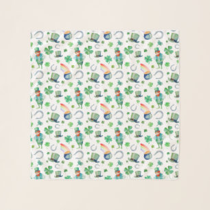 Watercolor St. Patrick's Day Pattern Scarf