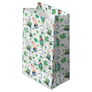 Watercolor St. Patrick's Day Pattern Small Gift Bag