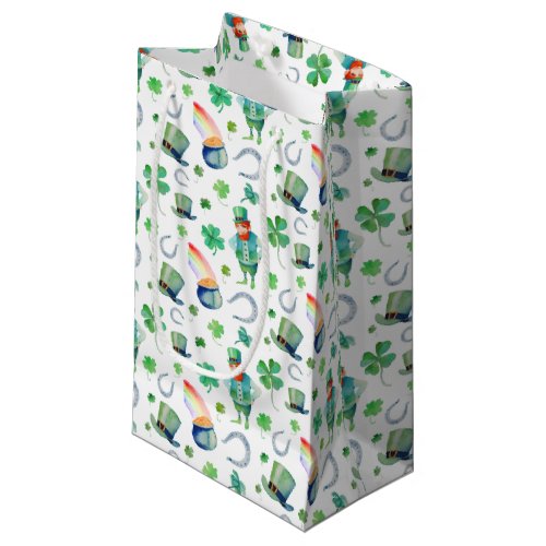 Watercolor St Patricks Day Pattern Small Gift Bag