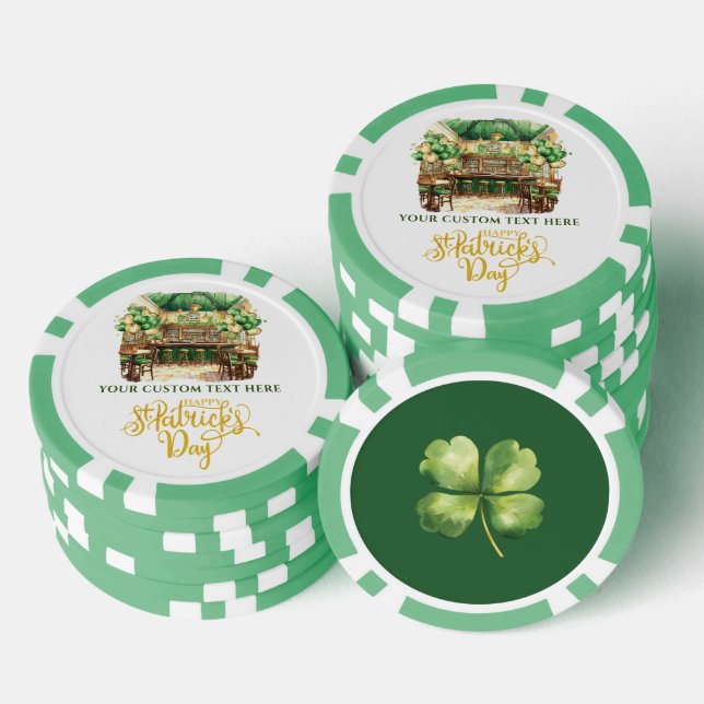 Watercolor St. Patrick's Day Pub Party  Poker Chips (Stack)