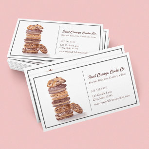 Watercolor Stack Of Cookies Bakery Business Card