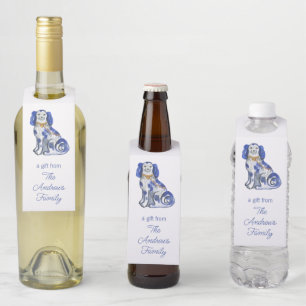 Watercolor Staffordshire Dogs Bottle Hanger Tag