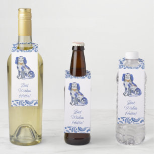 Watercolor Staffordshire Dogs Bottle Hanger Tag