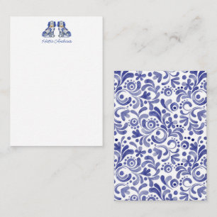 Watercolor Staffordshire Dogs Personalized Note Card