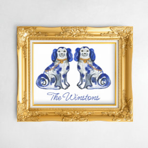 Watercolor Staffordshire Dogs Poster