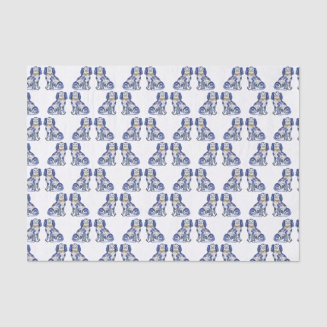 Watercolor Staffordshire Dogs Tissue Paper (Front)
