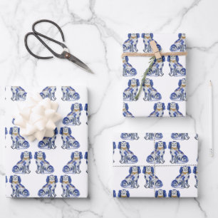 Watercolor Staffordshire Dogs Wrapping Paper Sheets