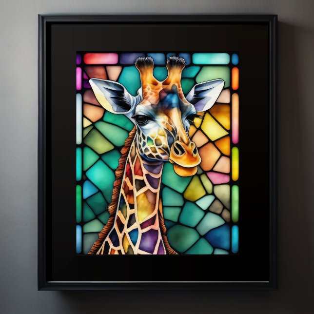 Watercolor Stained Glass Giraffe Poster (Creator Uploaded)