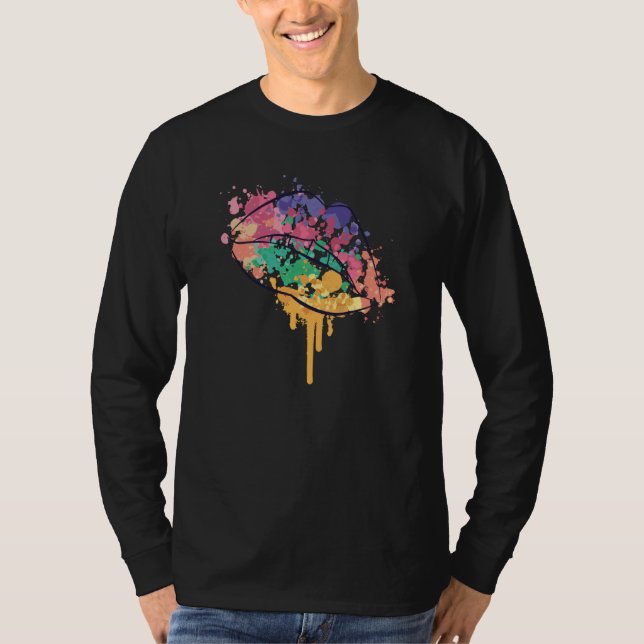 Watercolor Stains Women Ladies Cute T-Shirt (Front)