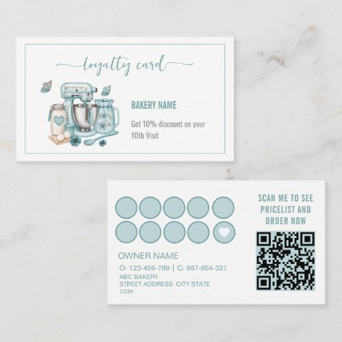 Watercolor standmixer Bakery Loyalty card