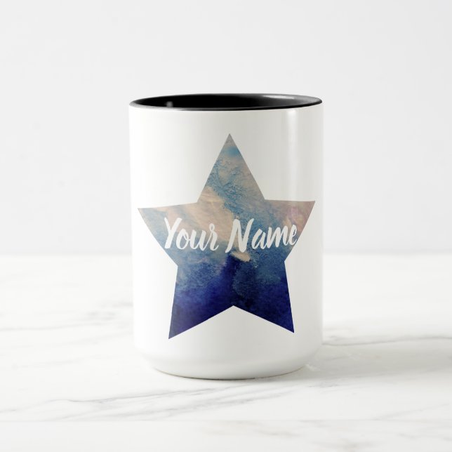 Watercolor Star Custom Name Mug (Center)