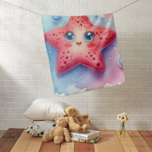 Watercolor Star Fish Baby Blanket