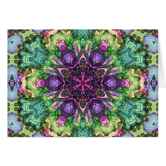 Watercolor Star Kaleidoscope Cards (Front Horizontal)