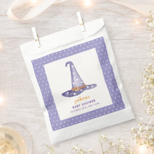Watercolor Star Little Boo Witch Hat Baby Shower Favor Bag