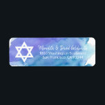 Watercolor Star of David Bar Mitzvah Return Label<br><div class="desc">Send your Bar Mitzvah invites,  rsvp envelope cards and thank you cards with these watercolor blue return label stickers . Editable templates so you can change font and size.</div>