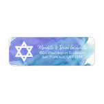 Watercolor Star of David Bar Mitzvah Return Label<br><div class="desc">Send your Bar Mitzvah invites,  rsvp envelope cards and thank you cards with these watercolor blue return label stickers . Editable templates so you can change font and size.</div>