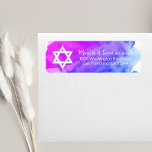 Watercolor Star of David Bat Mitzvah Return Label<br><div class="desc">Send your Bat Mitzvah invites,  rsvp envelope cards and thank you cards with these watercolor purple,  violet,  blue return label stickers . Editable templates so you can change font and size.</div>