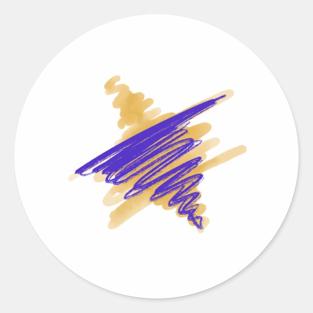 Watercolor Star of David Stickers (Front)