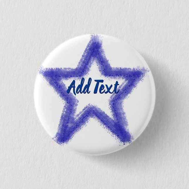 Watercolor Star Shape Button (Front)