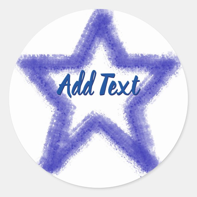 Watercolor Star Shape Classic Round Sticker (Front)