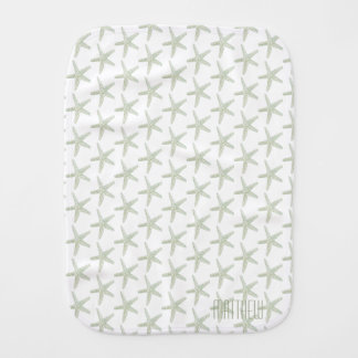 Watercolor Starfish Baby Burp Cloth