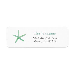 Watercolor Starfish Holiday Address Label