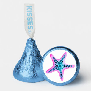Watercolor Starfish in Pink and Turquoise Hershey®'s Kisses®