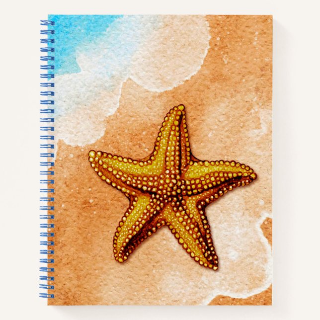 Watercolor Starfish on the Beach Journal (Front)
