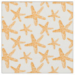 Watercolor Starfish Orange Pattern Fabric