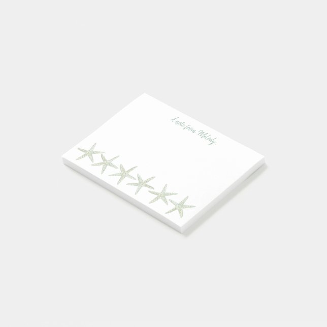 Watercolor Starfish Pattern Post-it Notes (Angled)