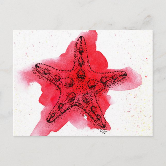 Watercolor Starfish Postcard (Front)