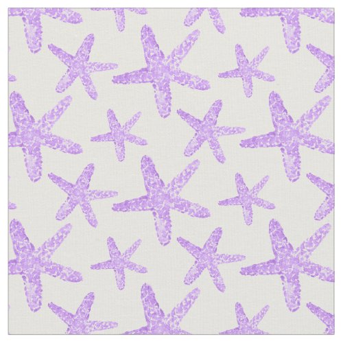 Watercolor Starfish Purple Pattern Fabric
