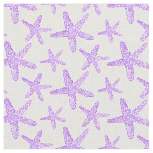 Watercolor Starfish Purple Pattern Fabric | Zazzle