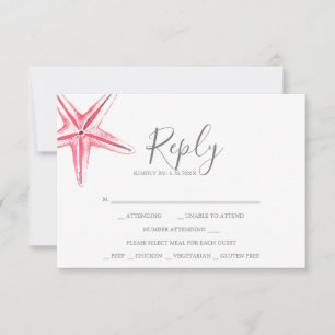Watercolor Starfish RSVP Card