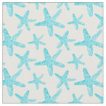 Watercolor Starfish Teal Pattern Fabric