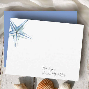 Watercolor Starfish Thank You Stationery Note Card
