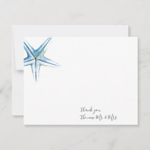 Watercolor Starfish Thank You Stationery Note Card