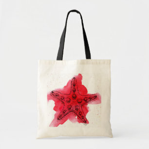 Watercolor Starfish Tote Bag