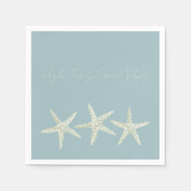 Watercolor Starfish Trio Napkins (Front)