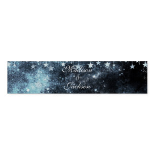 Watercolor Starry Night Celestial Wedding Monogram Napkin Bands