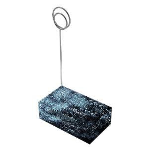 Watercolor Starry Night Celestial Wedding Monogram Place Card Holder