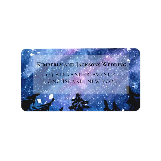 Watercolor Starry Night Sky Label (Front)