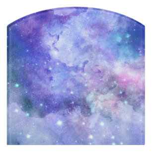 Watercolor Starry Sky Space Lover Galaxy Stars Door Sign