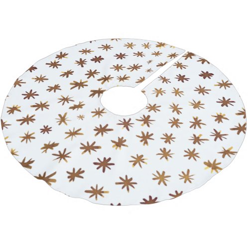 Watercolor stars _ amber brushed polyester tree skirt