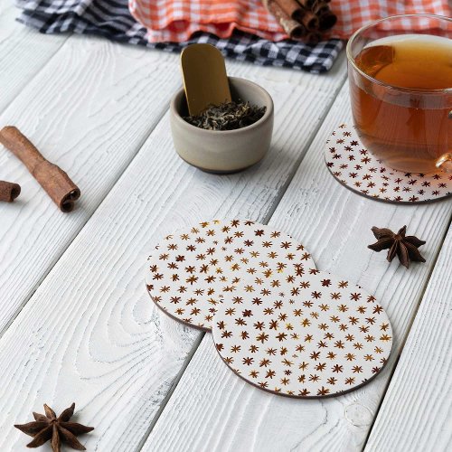 Watercolor stars _ amber round paper coaster