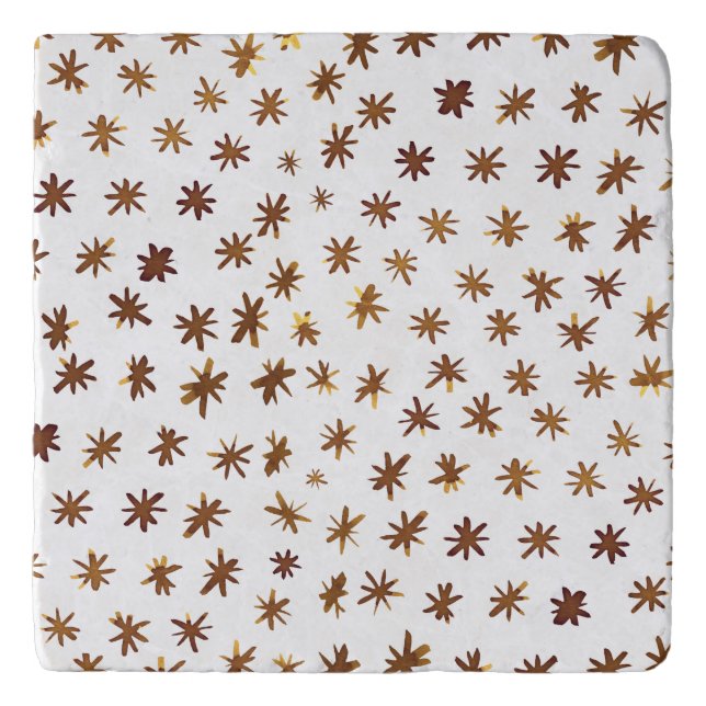 Watercolor stars - amber trivet (Front)