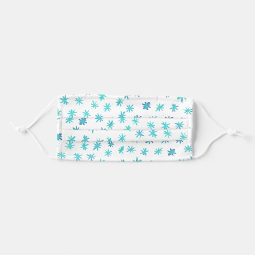 Watercolor stars _ aqua adult cloth face mask