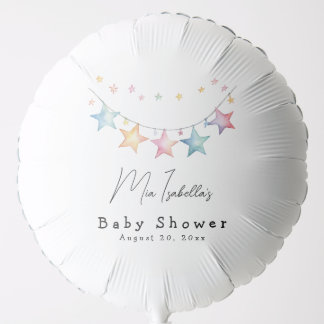 Watercolor Stars Baby Shower Balloon