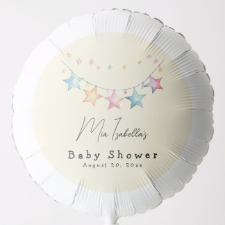 Watercolor Stars Baby Shower Balloon